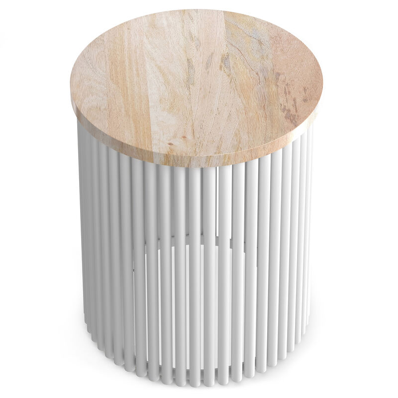Demy Metal and Wood Accent Table