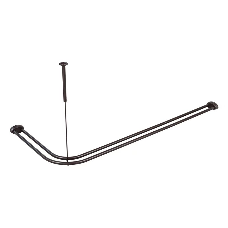 Rustproof Aluminum Double L-Shaped Shower Curtain Rod image number 2