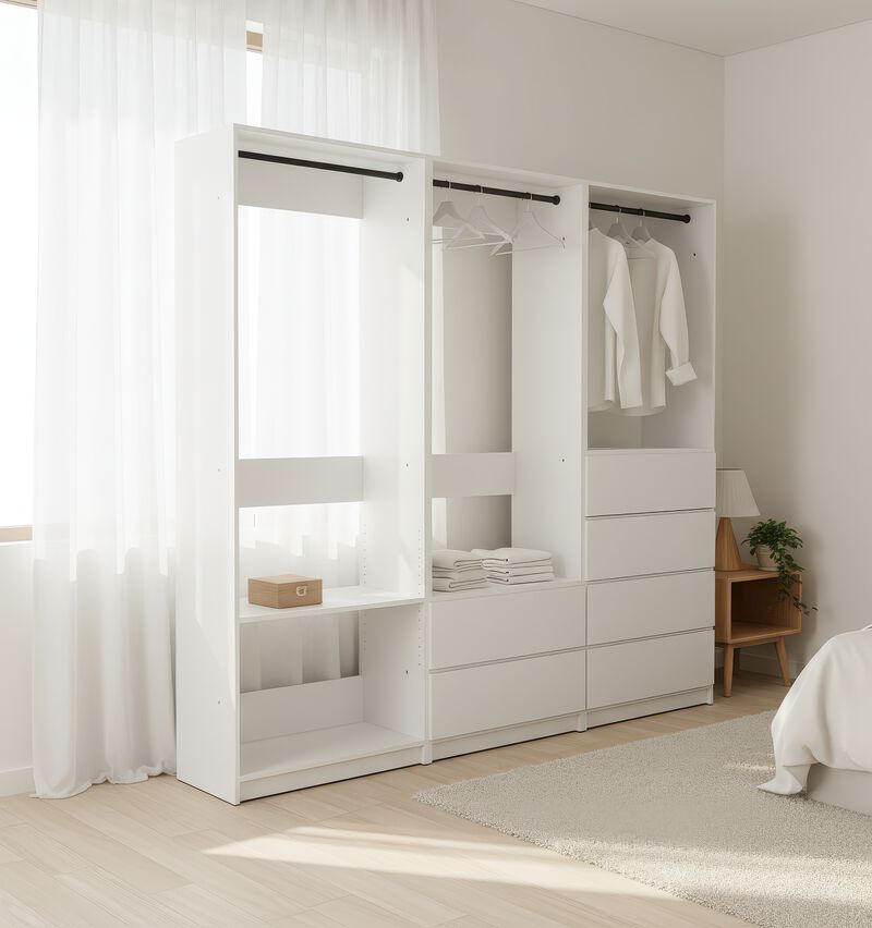 Prosper White Freestanding Walk in Wood Closet System