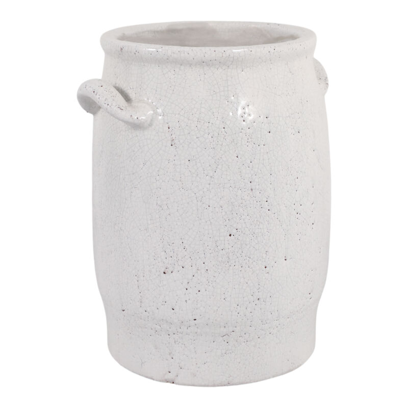 12x10" Crackle Finish Vase, White image number 2