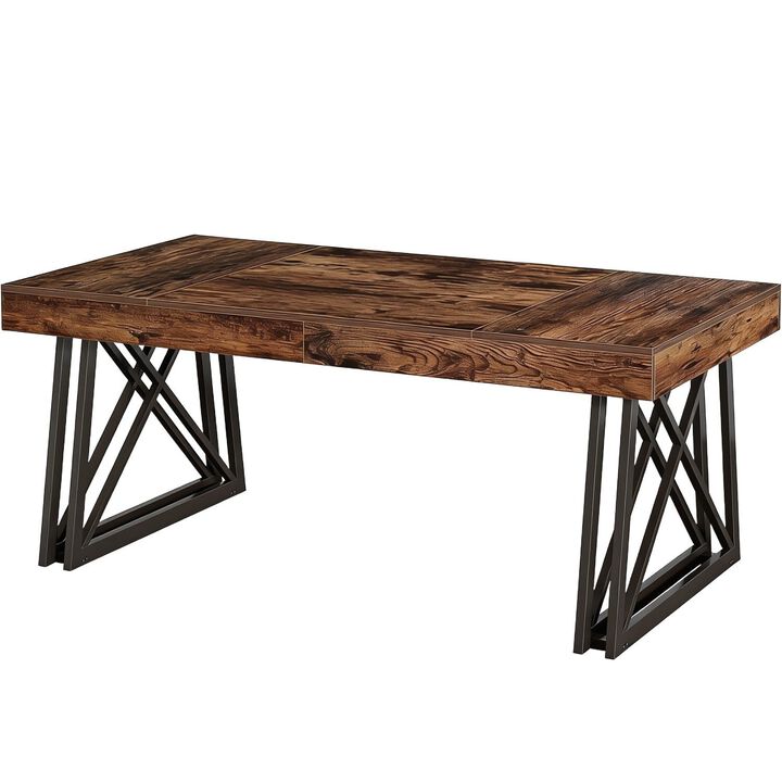 Tribesigns 86" Two Person Desk, Long Computer Desk Conference Table for Home Office, Extra Large Double Workstation Writing Desk for Two, Gaming Desk and Dining Table for Office and Study Room