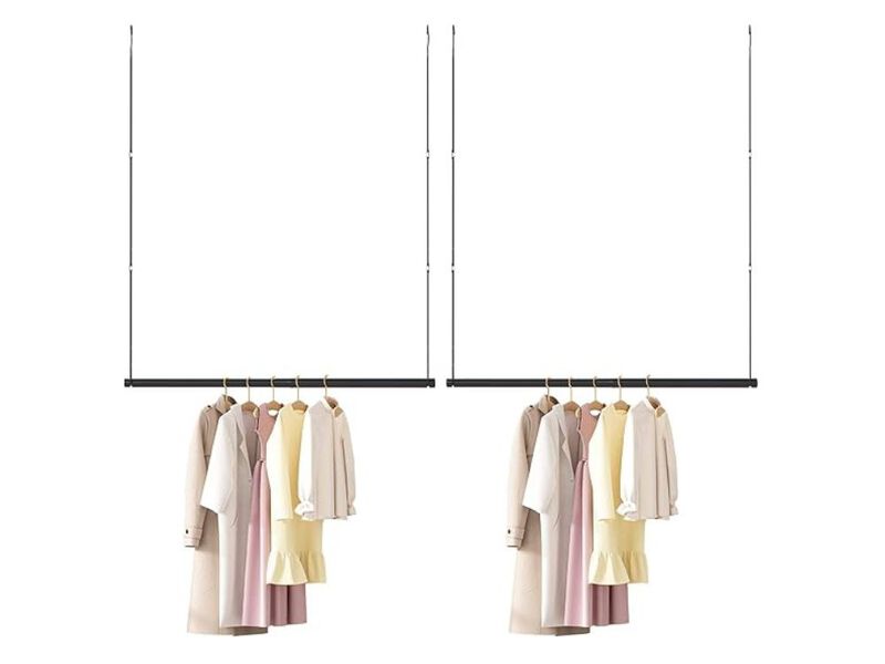 2-Pack Closet Hanging Rod | Adjustable Length & Height Space-Saving Closet Rod image number 0