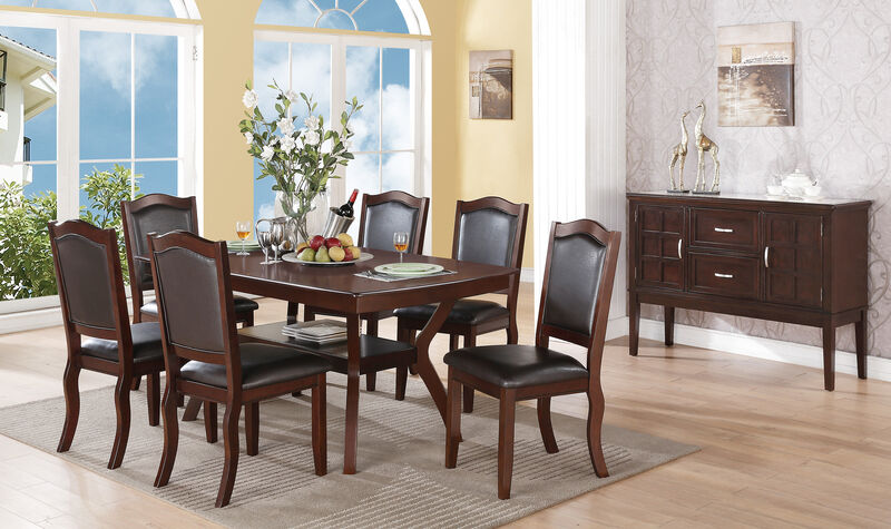 Streamdale Faux Leather Upholstered Dining Chairs, Brown(Set Of 2)