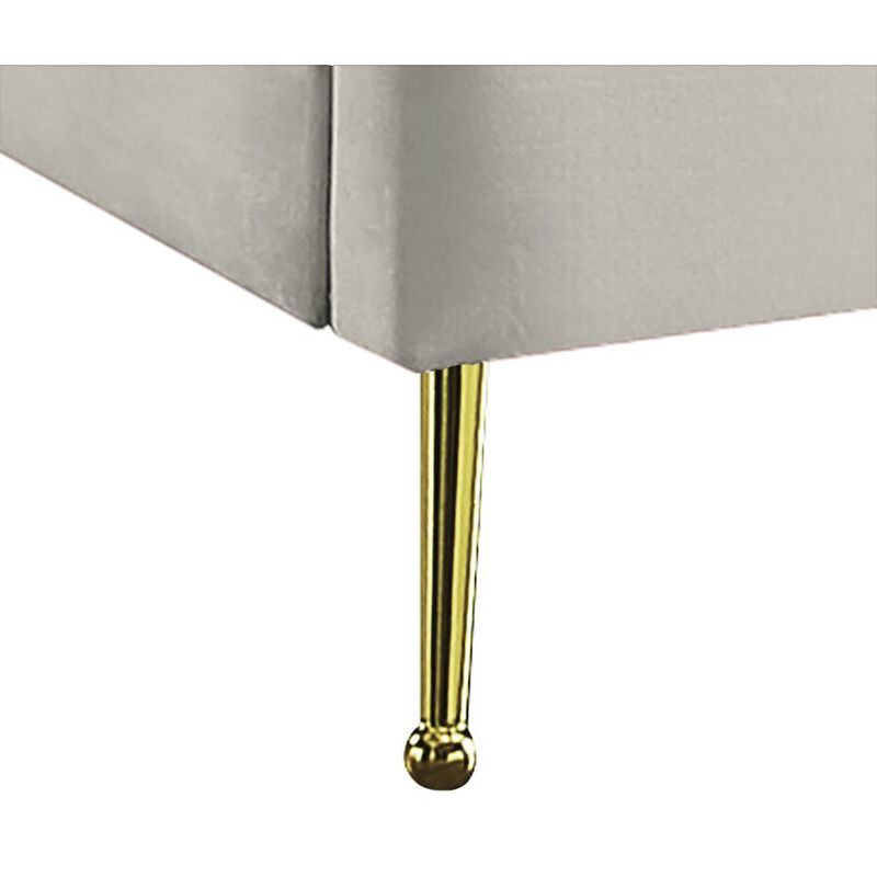 Meridian Furniture Lily Cream Velvet Queen Bed