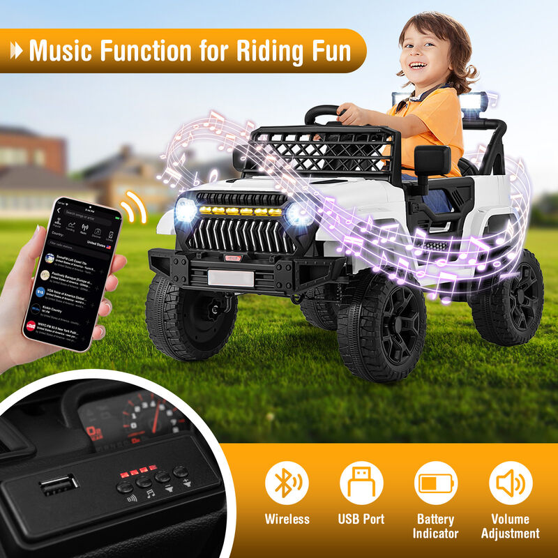 Kids 12V Ride On Truck Car with Music Player and Remote Control image number 4