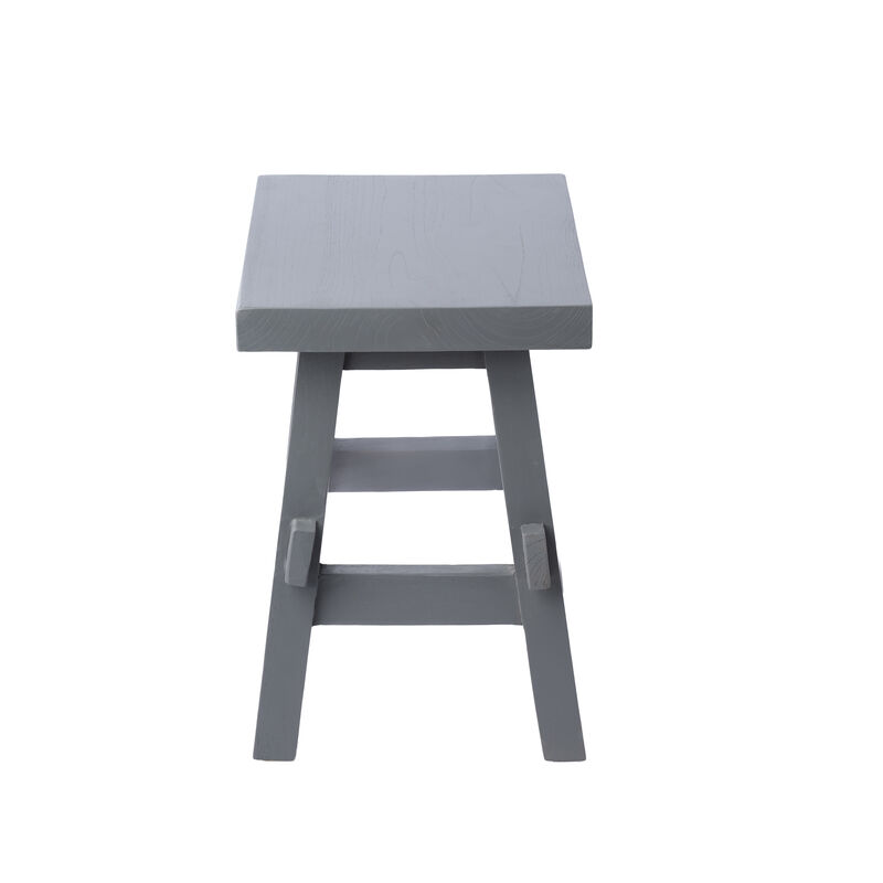 Revine Rustic Farmhouse Solid Mindi Wood Handcrafted Accent Stool image number 9