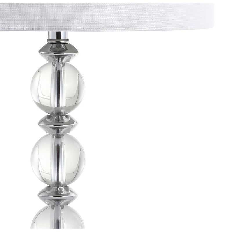 Paul 26" Crystal/Metal LED Table Lamp, Clear/Chrome (Set of 2)