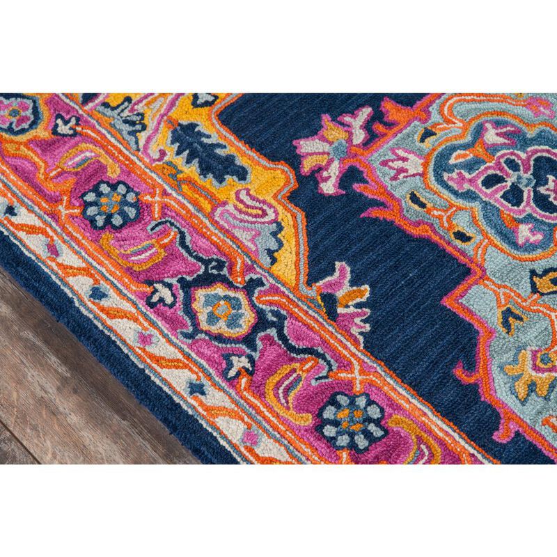 Momeni Traditional Rectangle Area Rug, Navy, 3' X 5'