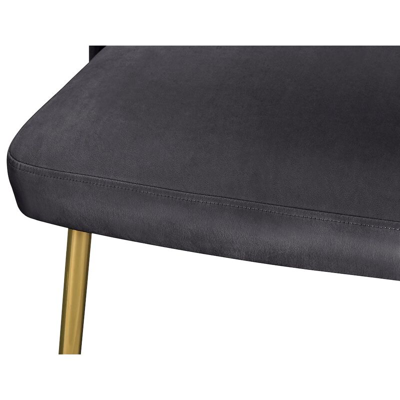 Meridian Furniture Logan Grey Velvet Dining Chair, Set of 2