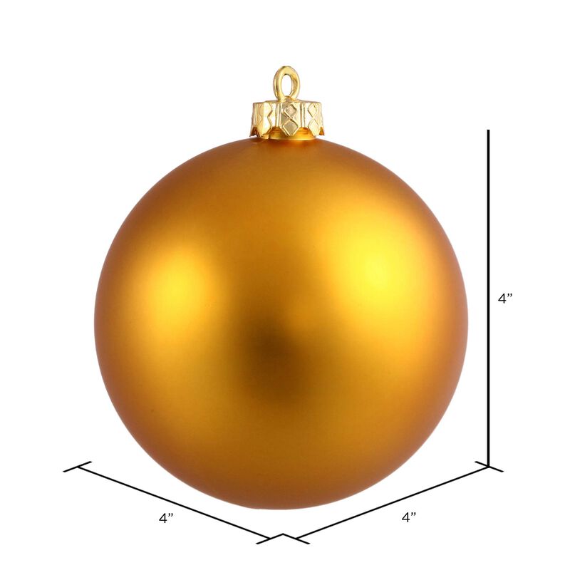 Vickerman 4" Antique Gold Matte Ball Ornament, 6 per Bag image number 1