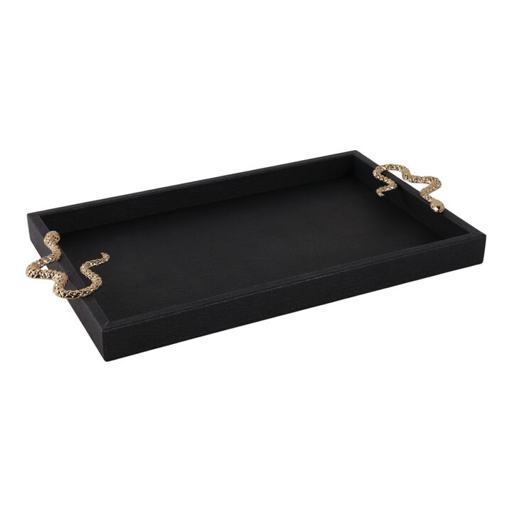 19x12" Faux Leather Snake Tray