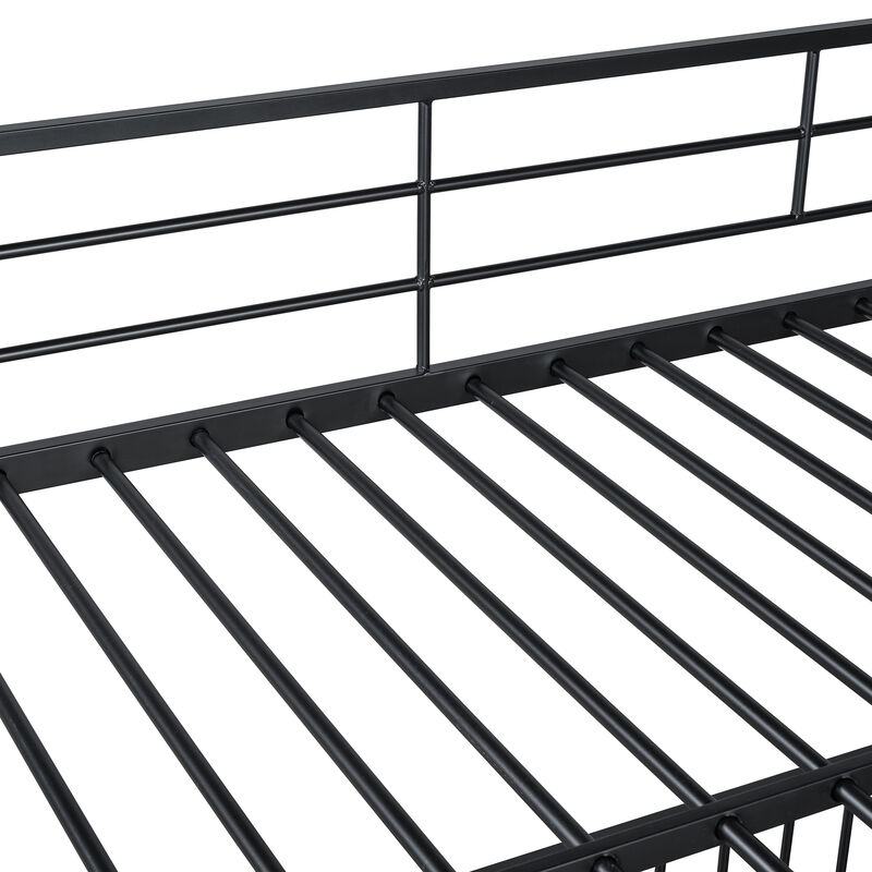 Merax Metal Bunk Bed with Slide and Guardrails
