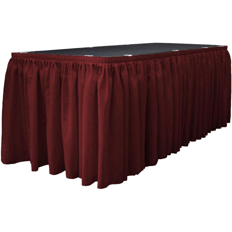Event Table Skirt Polyester Poplin 21ft Length 29in Height with 15 Clips image number 0