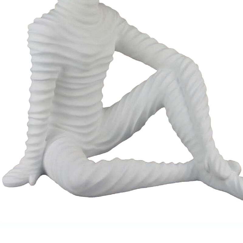 Accent Decor Statuette, 21 Inch White Ceramic, Sitting Astronaut
