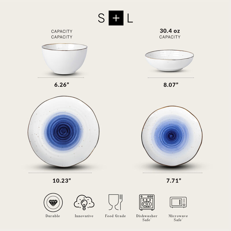 Christian Siriano Luma Porcelain 32 Piece Dinnerware Set