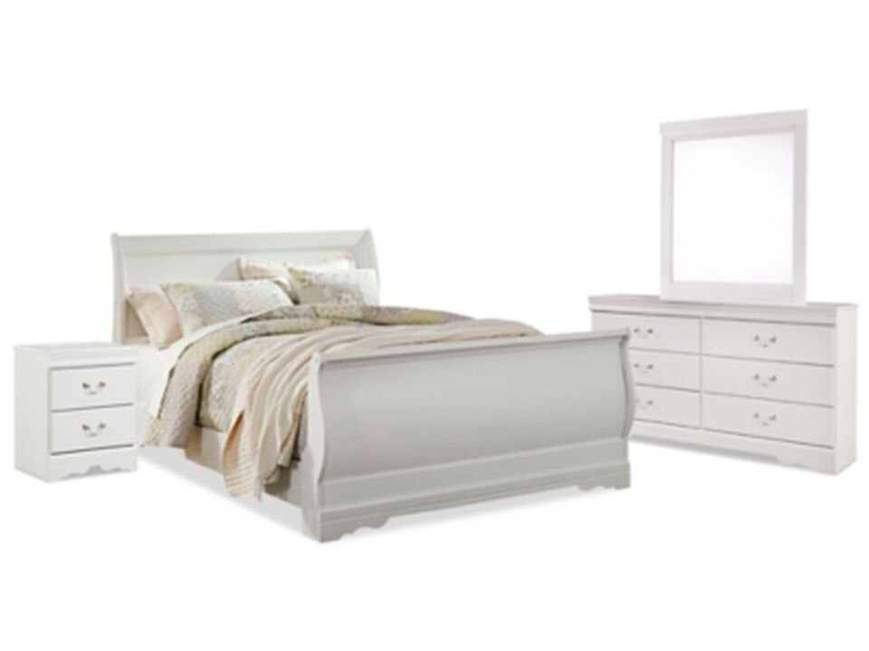 Anarasia Queen Sleigh Bed, Dresser, Mirror and Nightstand