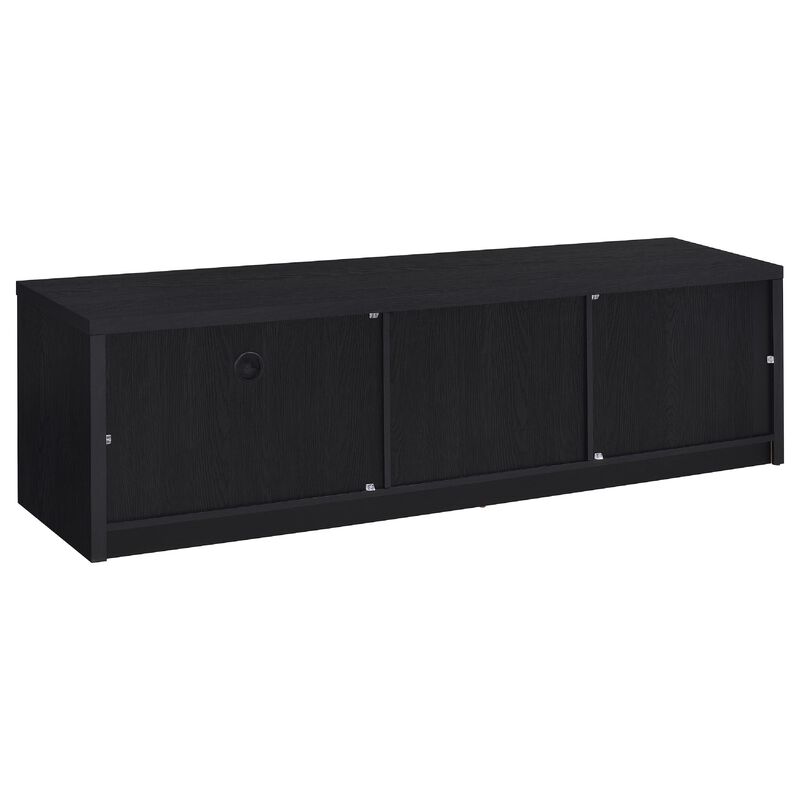 Marge TV Stand Media Console, 2 Doors and Drawer, Black Wood 70 Inch image number 6