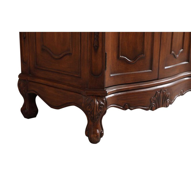 Elegant Kitchen and Bath 72 inch Double Bathroom vanity in Teak with ivory white engineered marble image number 2
