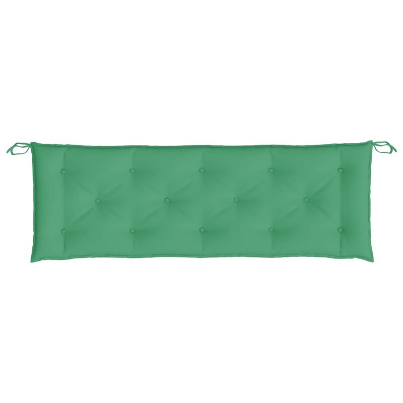 Outdoor Cushion for Bench, 59 Inch Tufted Stitch Green Oxford Fabric - Benzara