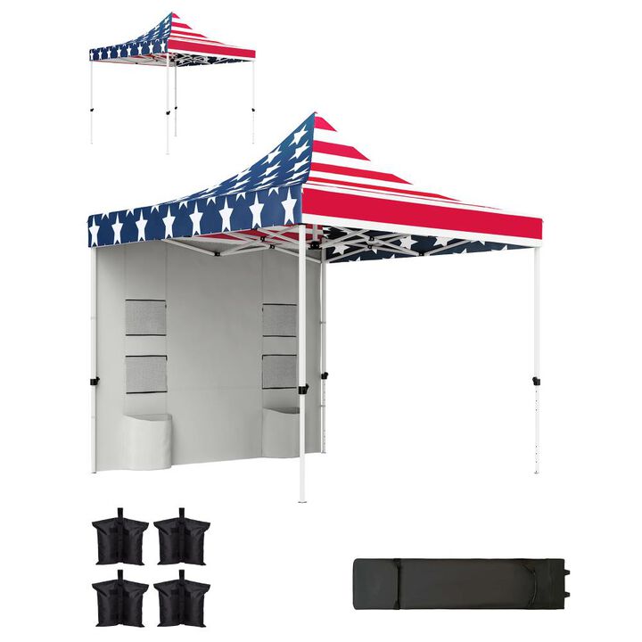 Hivvago Outdoor 10x10 Pop Up Canopy with Sidewall