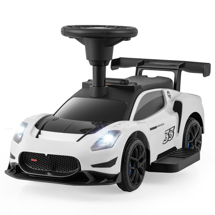 6V Battery Powered Kids Ride-On Push Car with Foot Pedal and Music