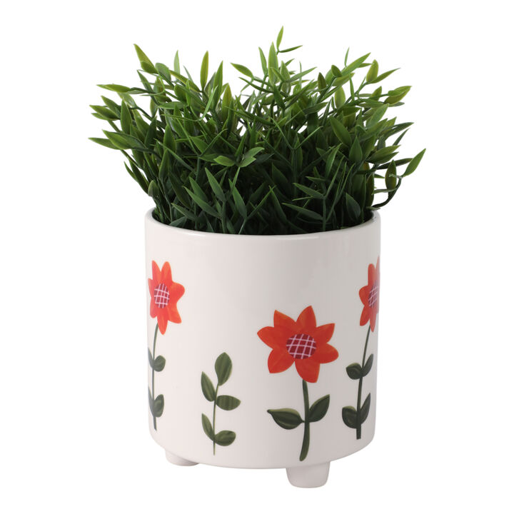 6" Footed Hand Painted Planter, Multi