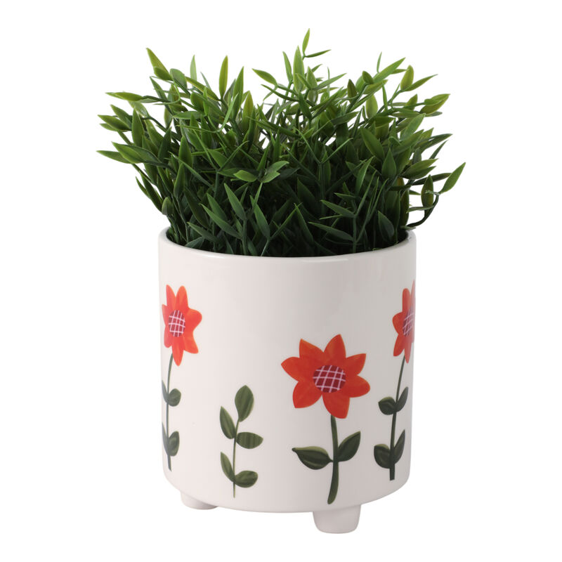 6" Footed Hand Painted Planter, Multi image number 1