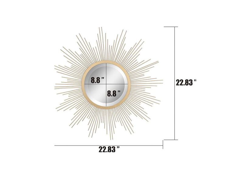 23" Gold Starburst Mirror &ndash; Antique Metal Wall Accent Decor