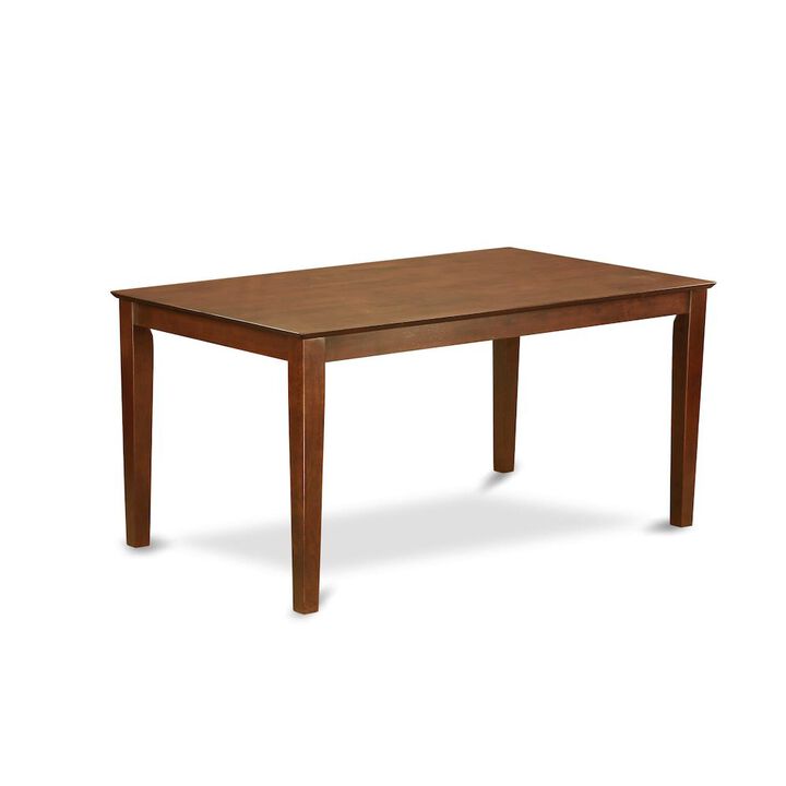 Capri Rectangular dining table 36"x60" with solid wood top - Mahogany Finish
