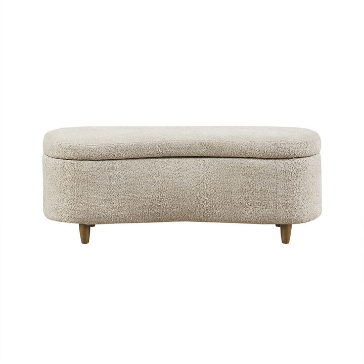 Gracie Mills Earnest Stylish Boucle Flip Top Storage Bench