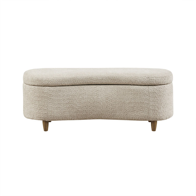 Gracie Mills Earnest Stylish Boucle Flip Top Storage Bench