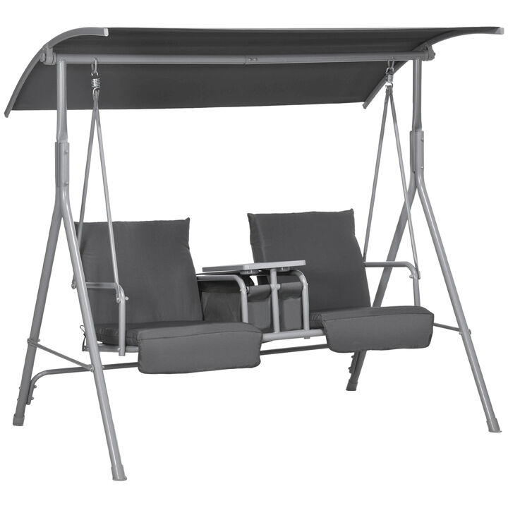 Hivvago Patio Swing Chair with Table for Backyard and Garden