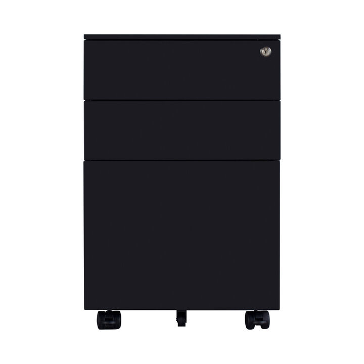 Hivvago 3 Drawers Under the Desk Office File Cabinet with Rolling Wheels and Lock