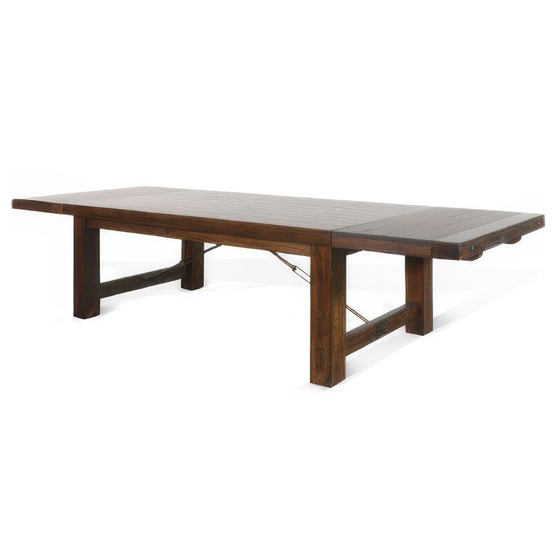 Reggie Dining Table, Brown Mahogany Rectangular Extendable 86-122 Inch