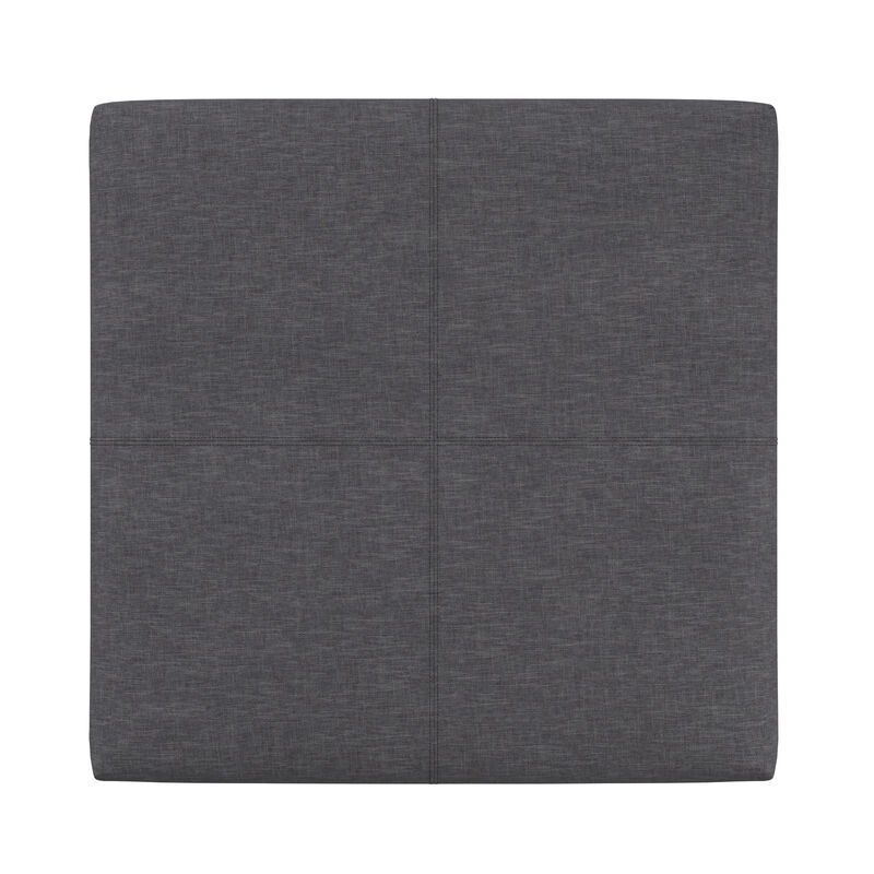 Gabbie 36 inch Wide Contemporary Square Square Coffee&nbsp;Table Storage Ottoman in Slate Grey Polyester Linen, Assembled image number 4