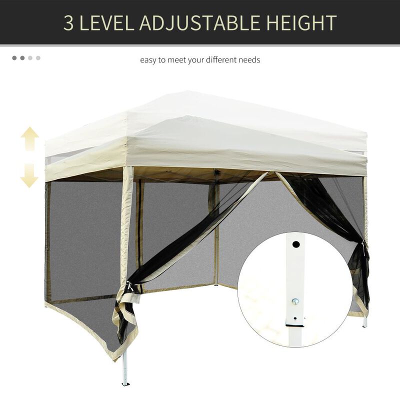 Hivvago 10' x 10' Pop Up Canopy Tent with Netting & Adjustable Height image number 3