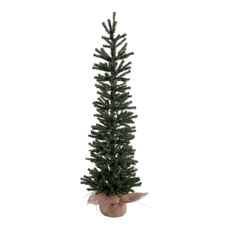 Vickerman 3' Mini Pine Artificial Christmas Tree Unlit, Seasonal Indoor Home Decor with Decorative Burlap Base image number 0