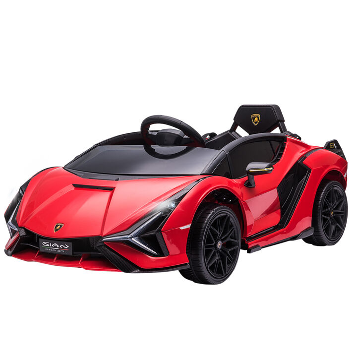 BreeBe 12V Lamborghini SIAN Licensed Electric Car for kids with Remote Control, Horn, Music, & Headlights