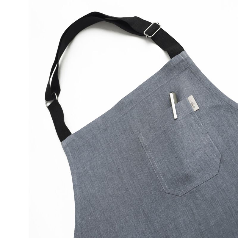 Solino Home 100% Pure Linen Apron - Kitchen Linen image number 2