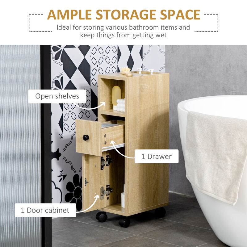 Modern Bathroom Cabinet with Doors and Open Shelves image number 3