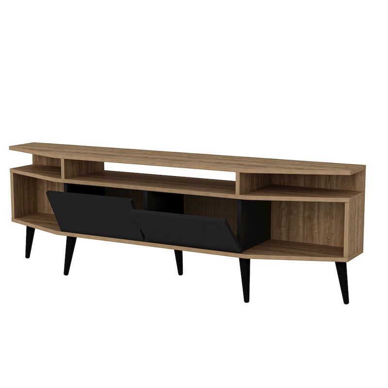Decorotika Dennis Tv Stand - Walnut & Black