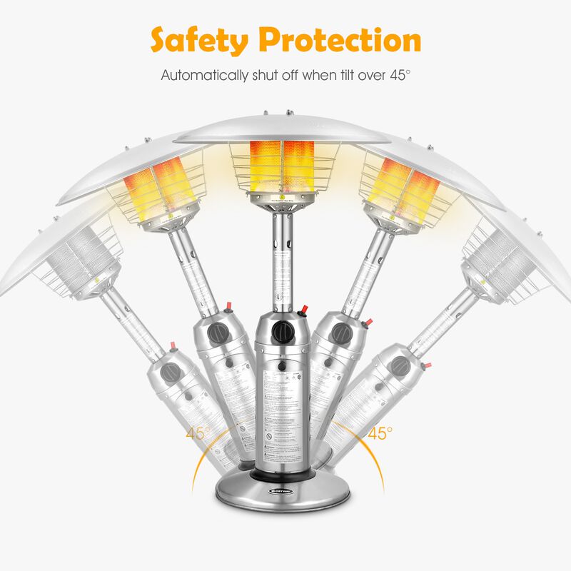 11 000 BTU Portable Tabletop Propane Patio Standing Heater