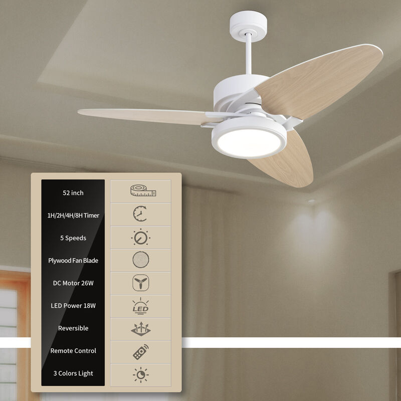 LED Indoor Smart Ceiling Fan with Remote Control Energy-Efficient, Stylish Cooling Solution for Home