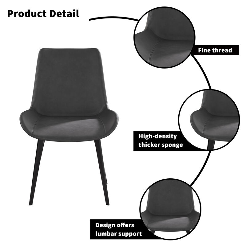 Streamdale Modern Dining Chair Living Room Metal Leg Dining Chair-2 Pcs/Ctn image number 4
