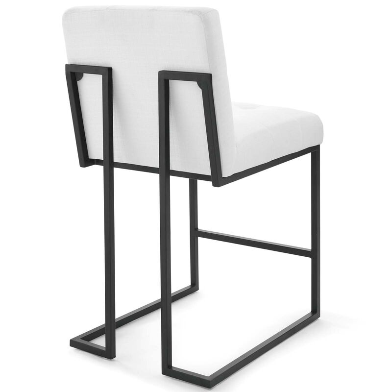 Privy Black Stainless Steel Upholstered Fabric Counter Stool image number 4