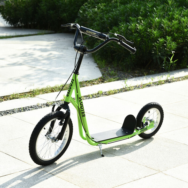 BreeBe Teens Youth Scooter Ride On Toy with Adjustable Handlebar, Dual Brakes, and Inflatable Wheels image number 1