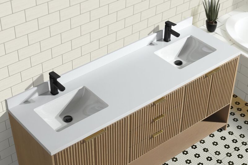 Diego 72" Bathroom Vanity Oak image number 9