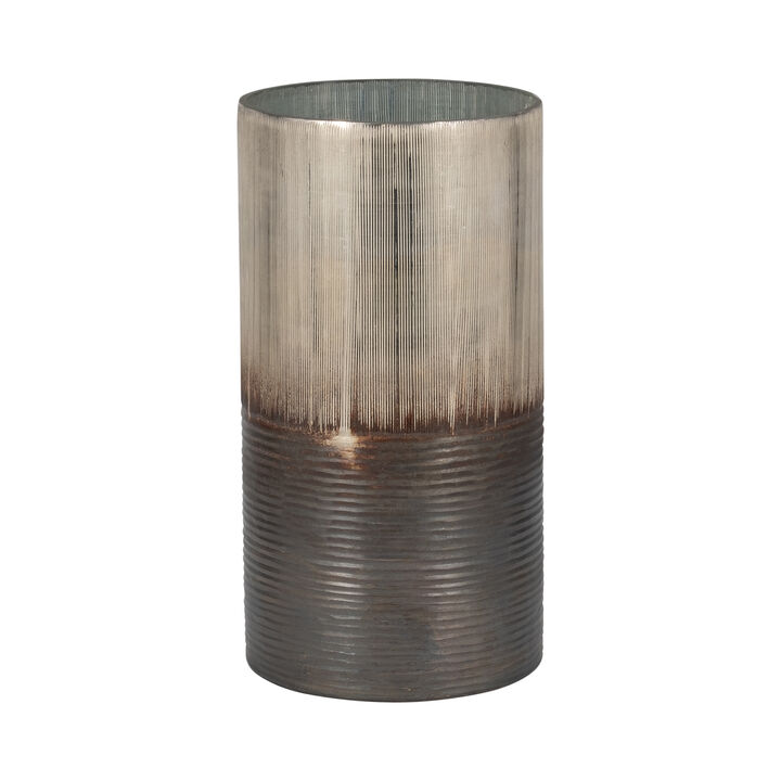 Glass 13" Metallic 2-Tone Vase