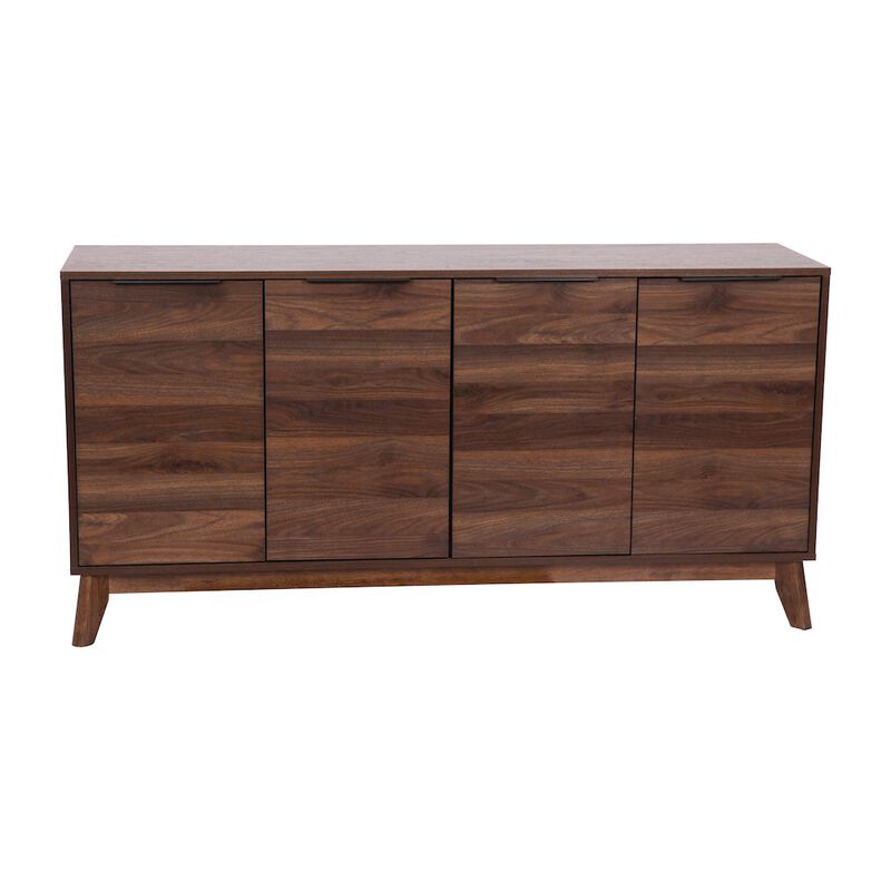 Flash Furniture 60 in 4 Door Storage Buffet Sideboard, TV Stand for up to 64" TV's, Dark Walnut image number 0