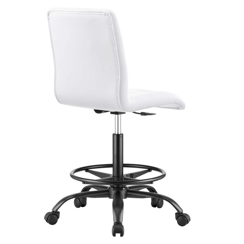 Modway Furniture - Prim Armless Vegan Leather Drafting Chair Black image number 2